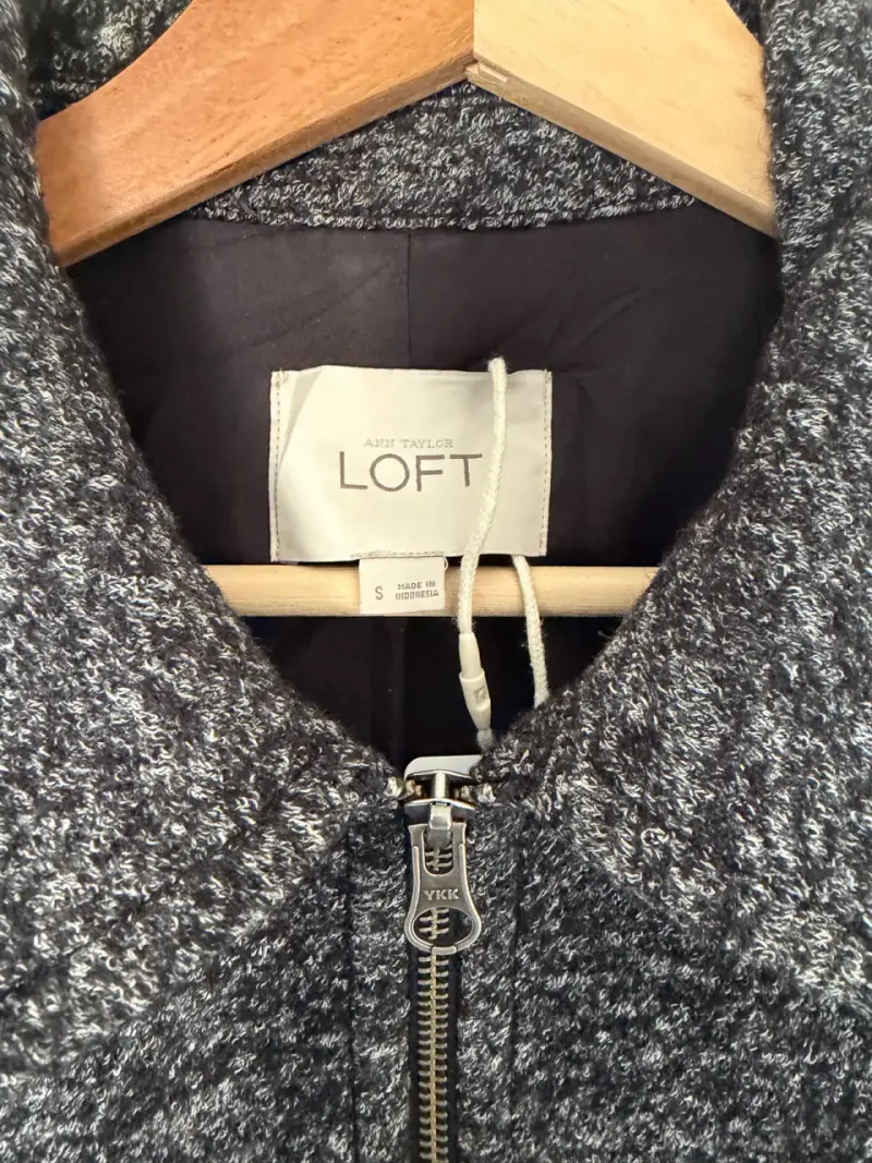 Chaqueta de lana gris Loft con cierre - 2