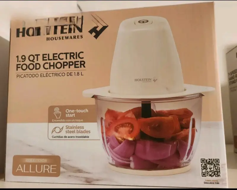 Picatodo eléctrico Holstein 1.8L con cuchillas de acero