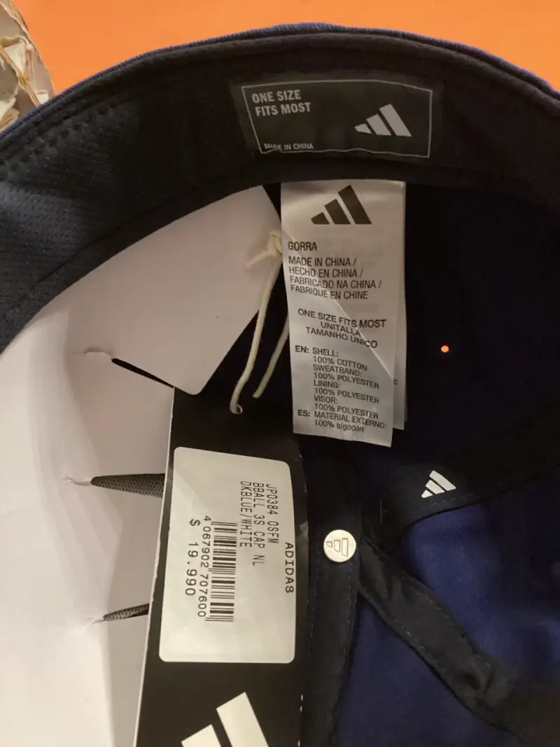 Gorra azul con logo y franjas blancas Adidas - 6