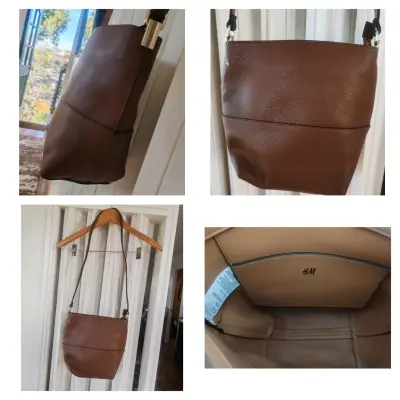 Bolso de cuero marrón H&M con correa ajustable - miniatura 2