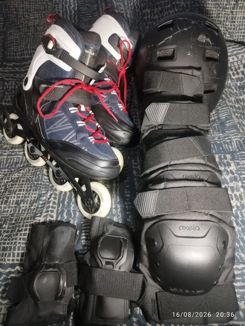 Set de patines en línea Oxelo con protecciones - 1