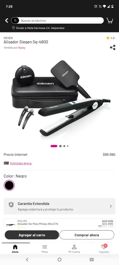 Plancha de Pelo Siegen SQ-4800 Negra - miniatura 1