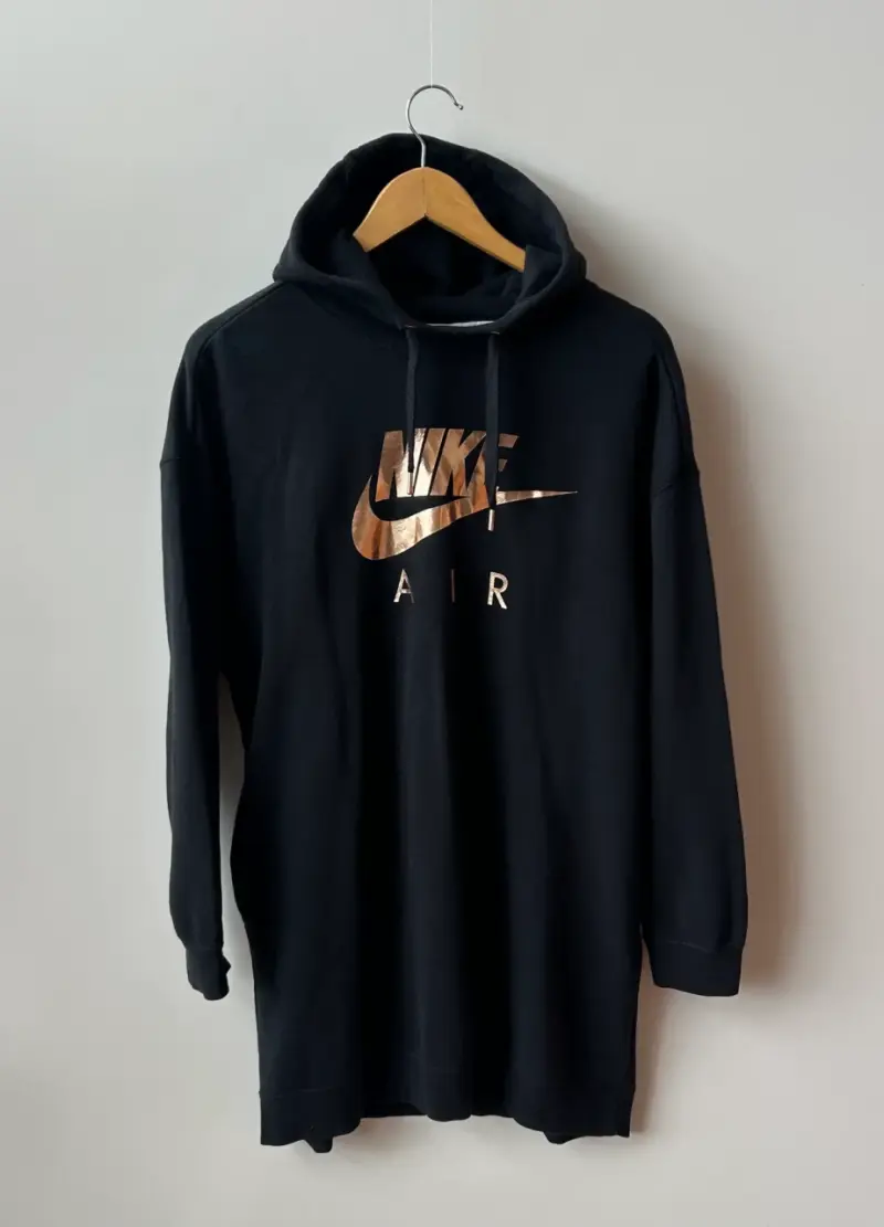 Polerón con capucha Nike Air negro dorado