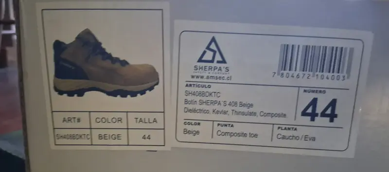 Botas de seguridad Sherpa's 44 beige con punta composite - 3