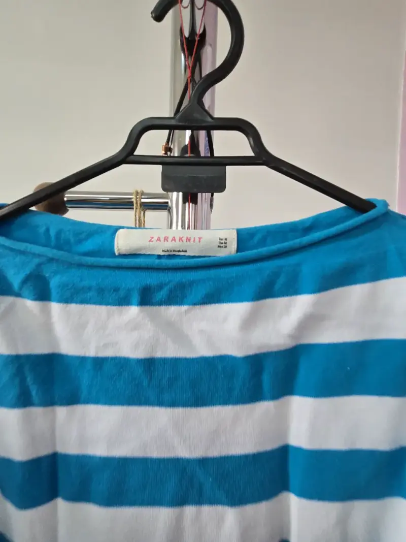 Polera de rayas azul y blanco para mujer - 2