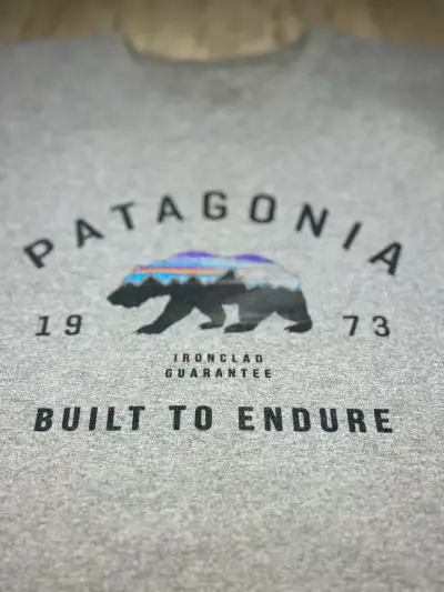 Polerón gris Patagonia con diseño de oso - miniatura 2