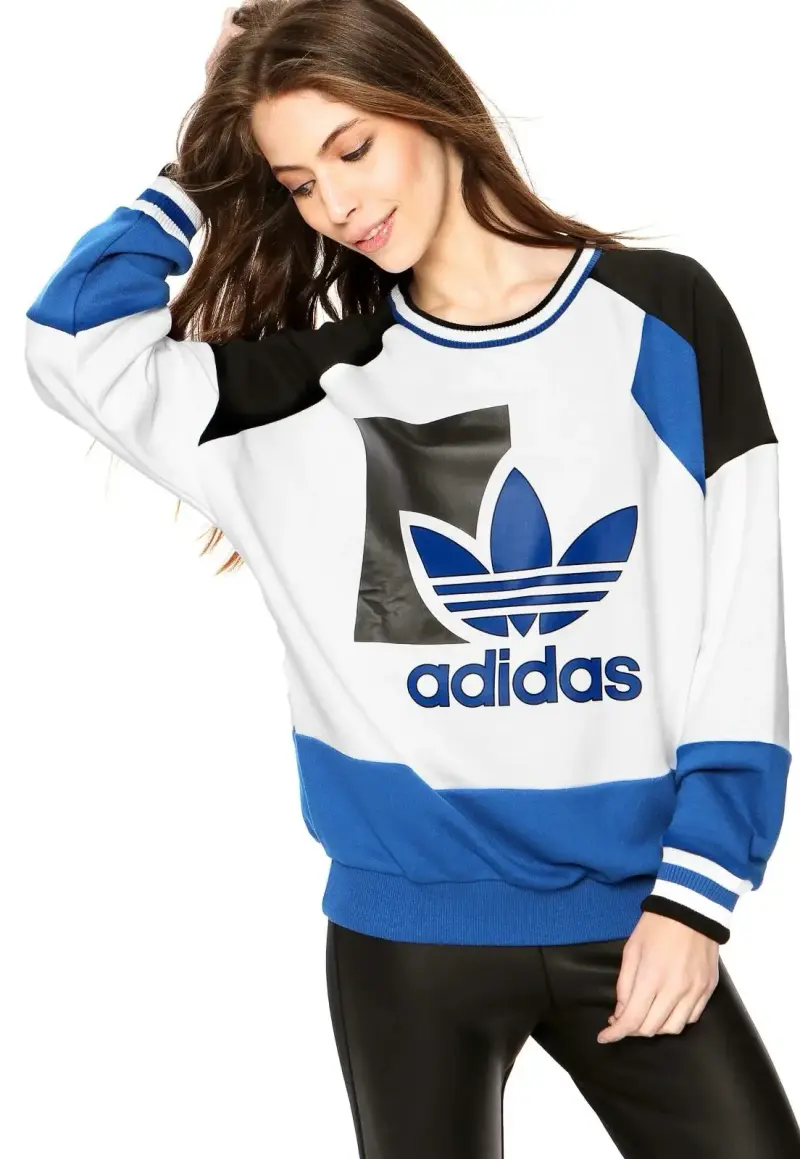 Polerón Adidas azul y blanco unisex - 3