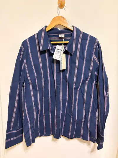 Camisa de rayas azul para mujer  marca Monrow - miniatura 1
