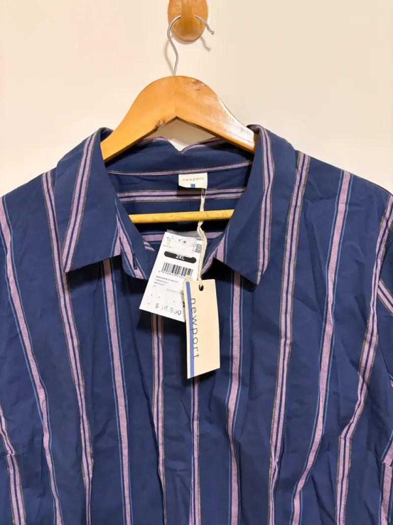 Camisa de rayas azul para mujer  marca Monrow - 2