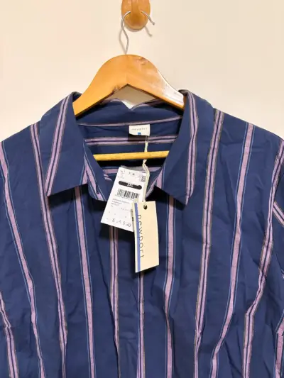 Camisa de rayas azul para mujer  marca Monrow - miniatura 2