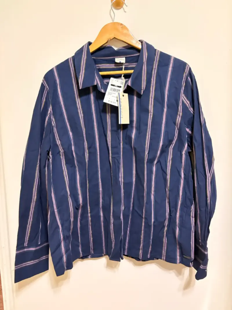 Camisa de rayas azul para mujer  marca Monrow - 3