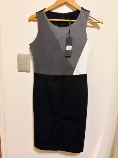 Vestido sin mangas bicolor elegante - miniatura 1
