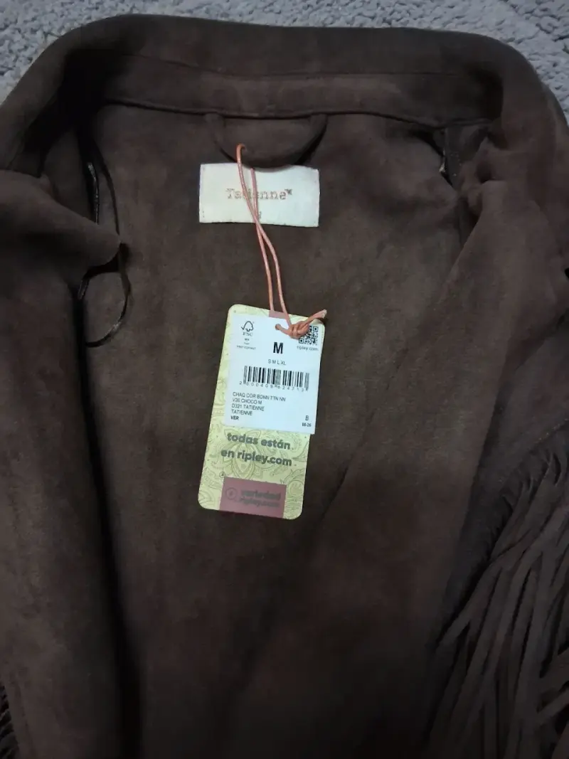 Chaqueta de lana negra con bolsillos de cuero - 5
