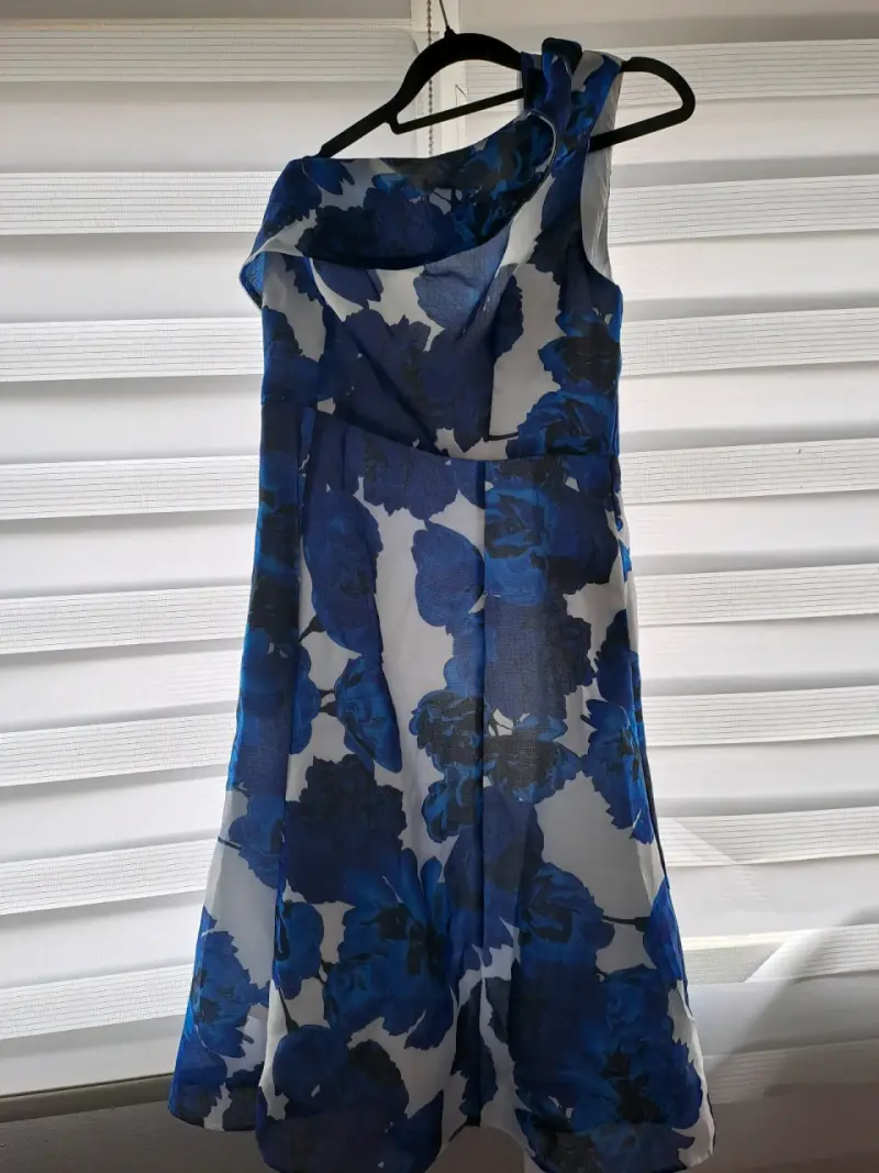 Vestido floral azul con chaqueta a juego - 2