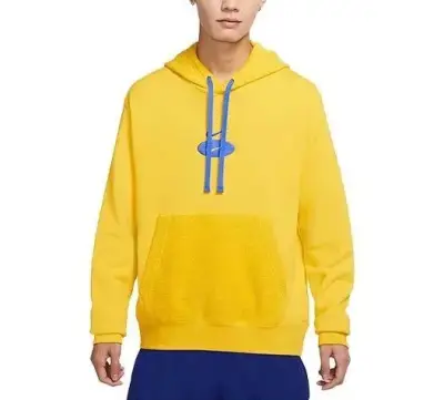 Polerón con capucha amarillo Nike con logo azul - miniatura 3