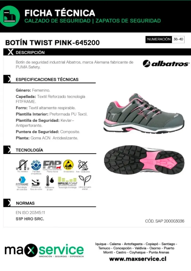 Zapatillas de seguridad gris y rosado para mujer - 6
