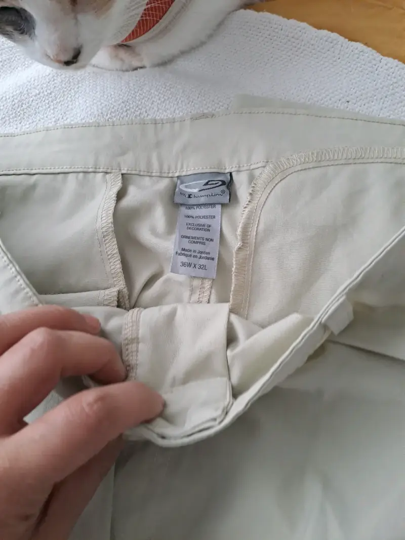 Pantalones beige de poliéster Champion talla 36W x 32L - 2