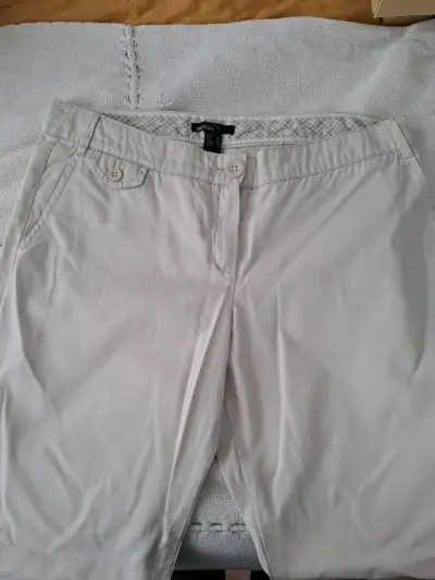 Pantalones beige para mujer MNG Basics talla 42 - miniatura 3