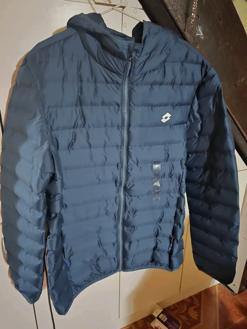 Chaqueta acolchada azul con capucha Lotto - 3
