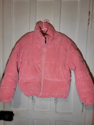 Chaqueta de pana rosada para mujer - miniatura 1