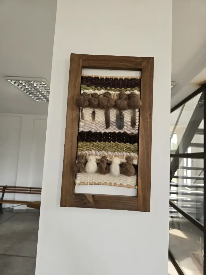 Tapiz decorativo artesanal enmarcado