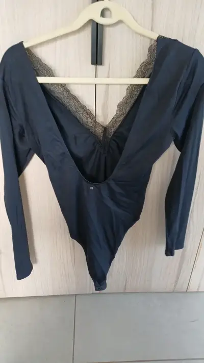 Body de manga larga  mas polera con brillo negro - miniatura 4