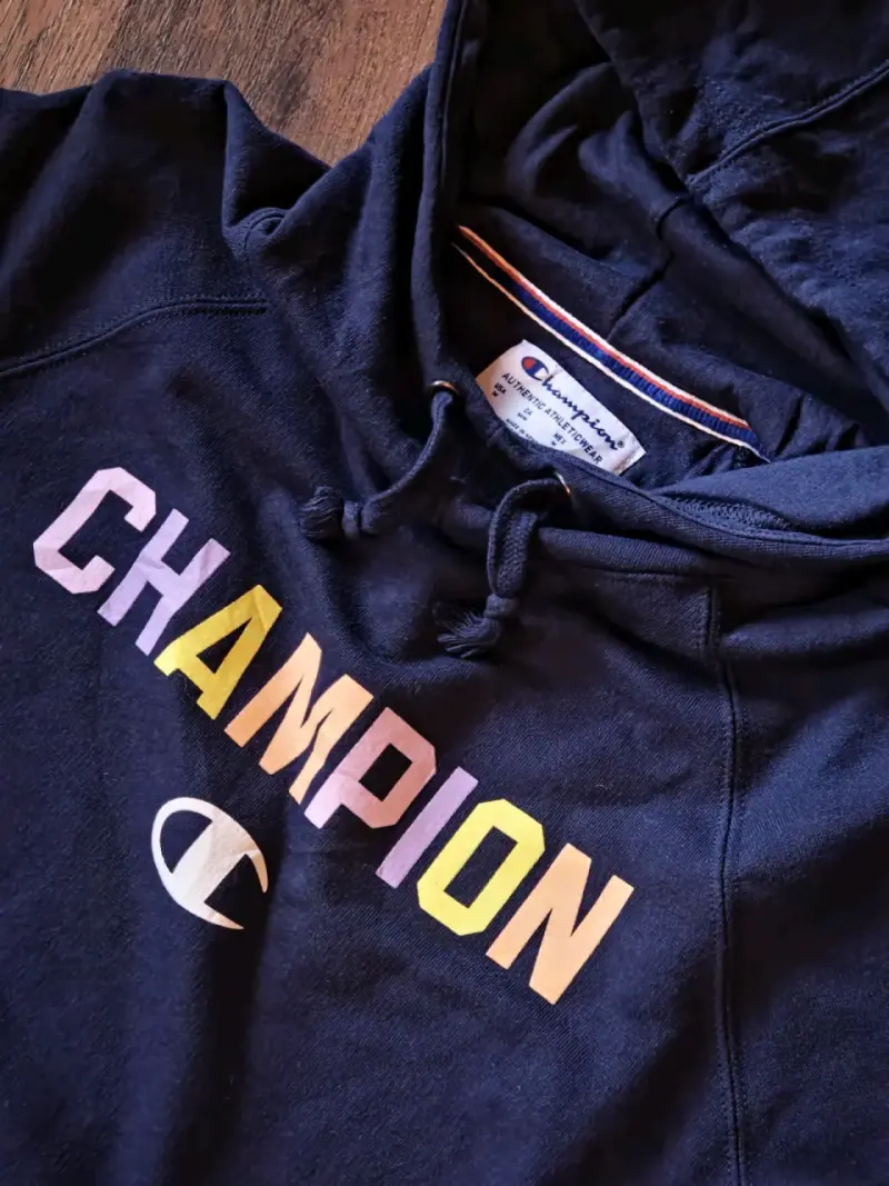 Polerón con capucha Champion azul talla M - 2