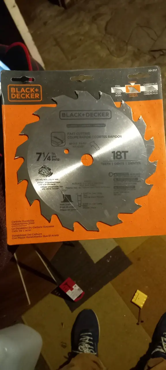 Disco de sierra Black+Decker 7 1/4 pulgadas 18T - 1