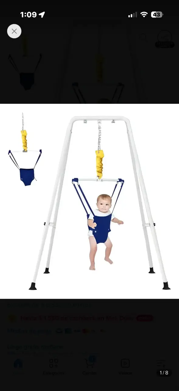 Columpio para bebé con soporte y arnés