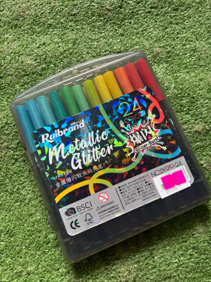 Set de Marcadores Metálicos Glitter 24 Colores
