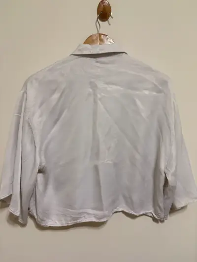 Blusa Blanca Satinada Zara Mujer - miniatura 3