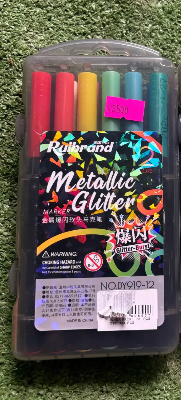 Set de Marcadores Metálicos Glitter Ruili