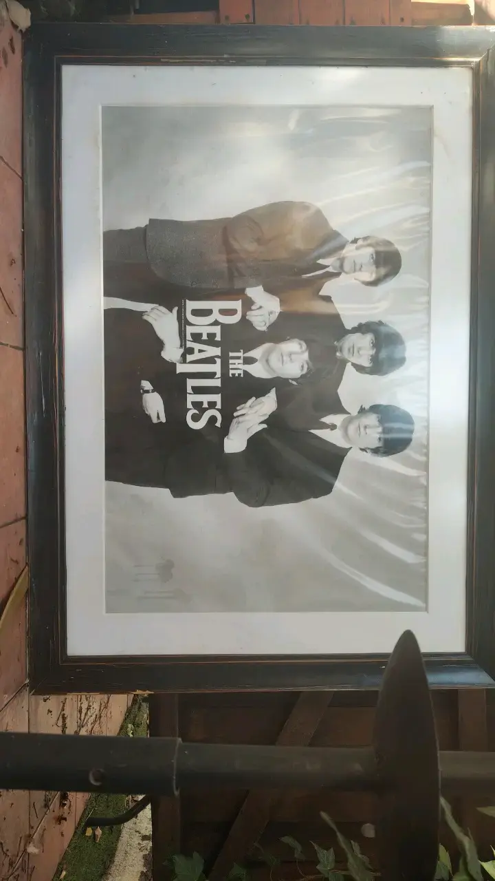 Cuadro enmarcado de The Beatles en blanco y negro