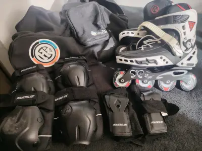 Patines en línea FS blancos y negros con casco - miniatura 6