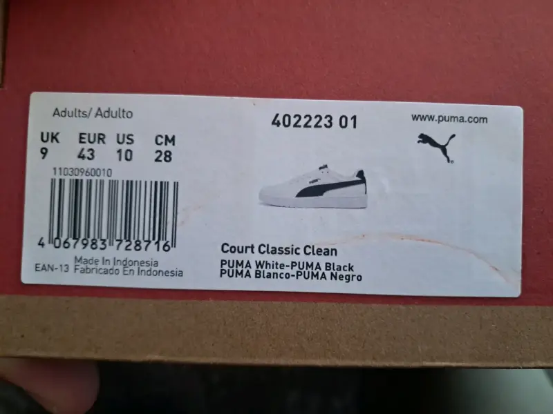 Zapatillas Puma Court Classic Clean blancas y negras - 1