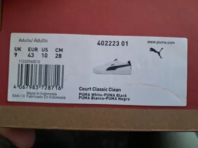 Zapatillas Puma Court Classic Clean blancas y negras - miniatura 1