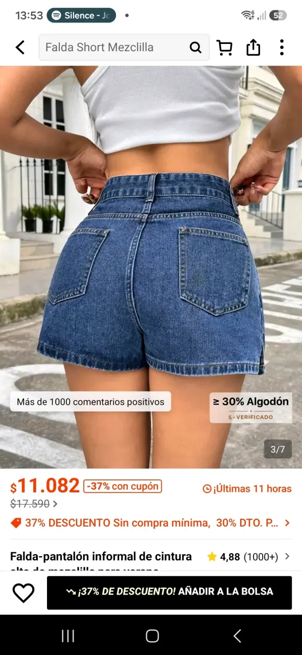 Falda short de mezclilla azul Shein - 2