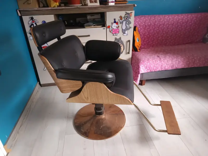 Silla de peluquería vintage con base giratoria - 4