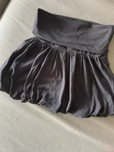 Falda negra de algodón para mujer - miniatura 1