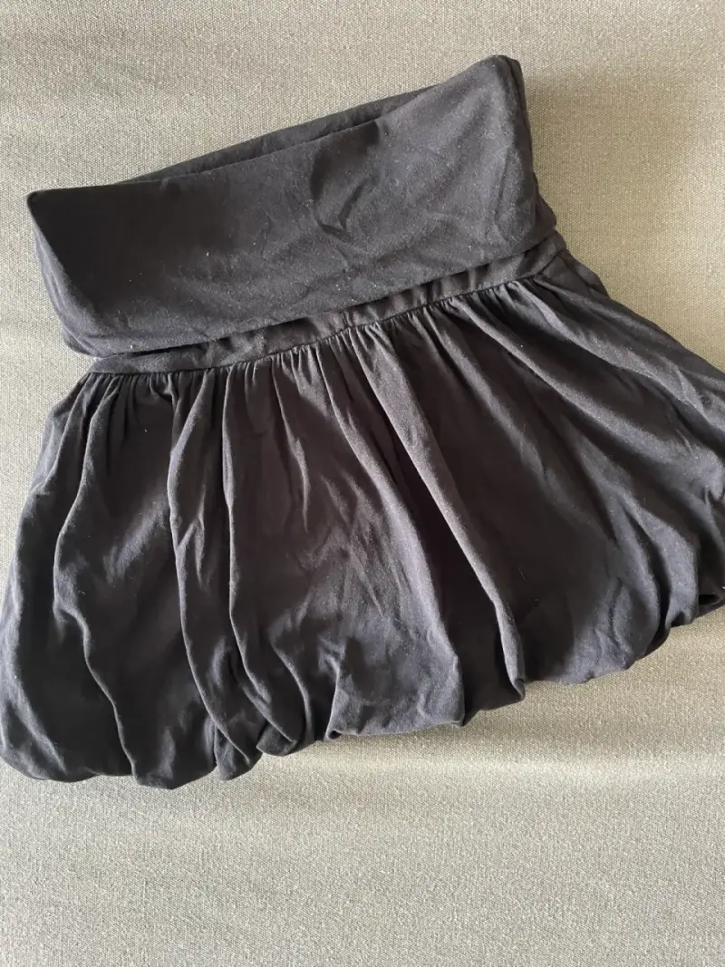 Falda negra de algodón para mujer - 2