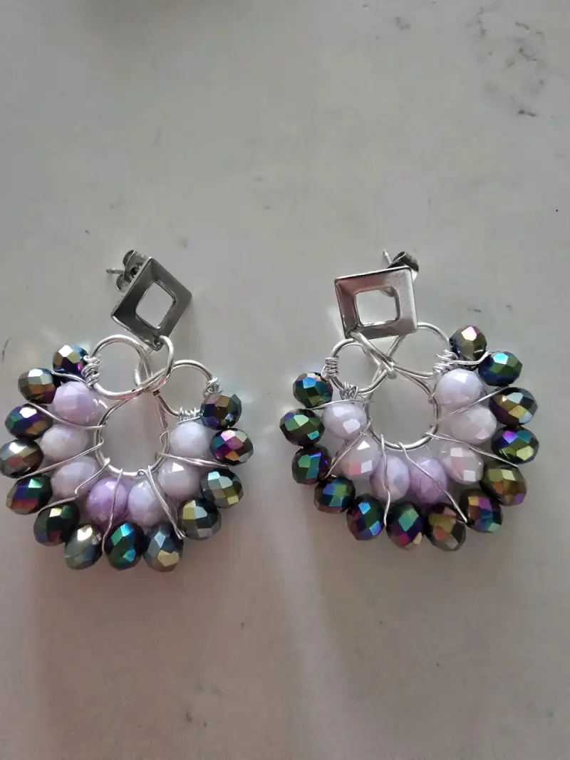 Aros de Fantasía con Cristales Coloridos - 5