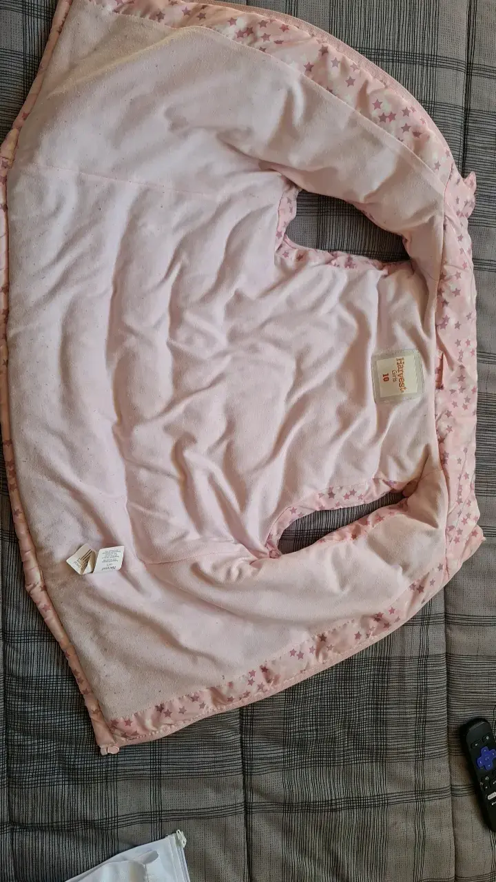 Chaleco acolchado rosa con estrellas para niña - 1