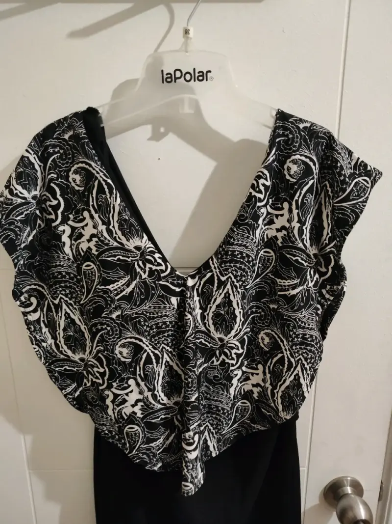 Vestido de lactancia elegante negro con estampado - 2