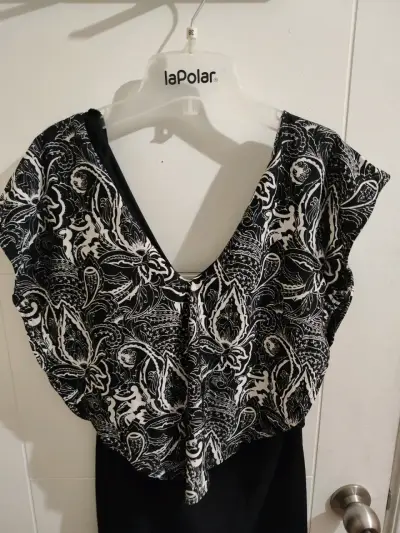 Vestido de lactancia elegante negro con estampado - miniatura 2