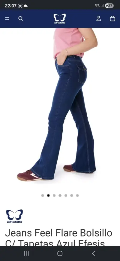 Jeans flare azul con bolsillos Efesis talla 42 - miniatura 1