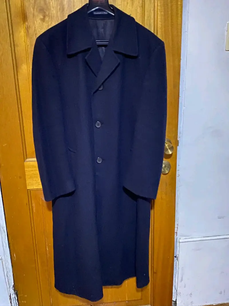 Abrigo largo azul marino para hombre talla L - 1