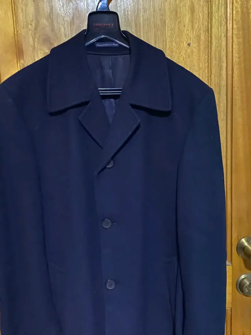 Abrigo largo azul marino para hombre talla L - 2