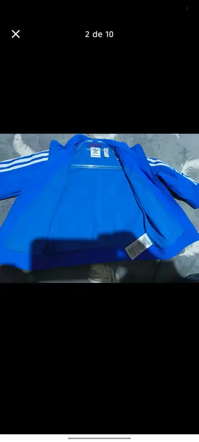 Chaqueta deportiva azul Adidas para niño - miniatura 2