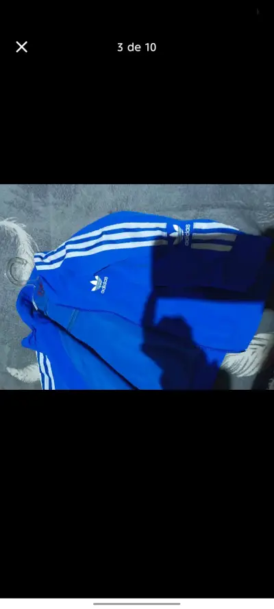 Chaqueta deportiva azul Adidas para niño - miniatura 3
