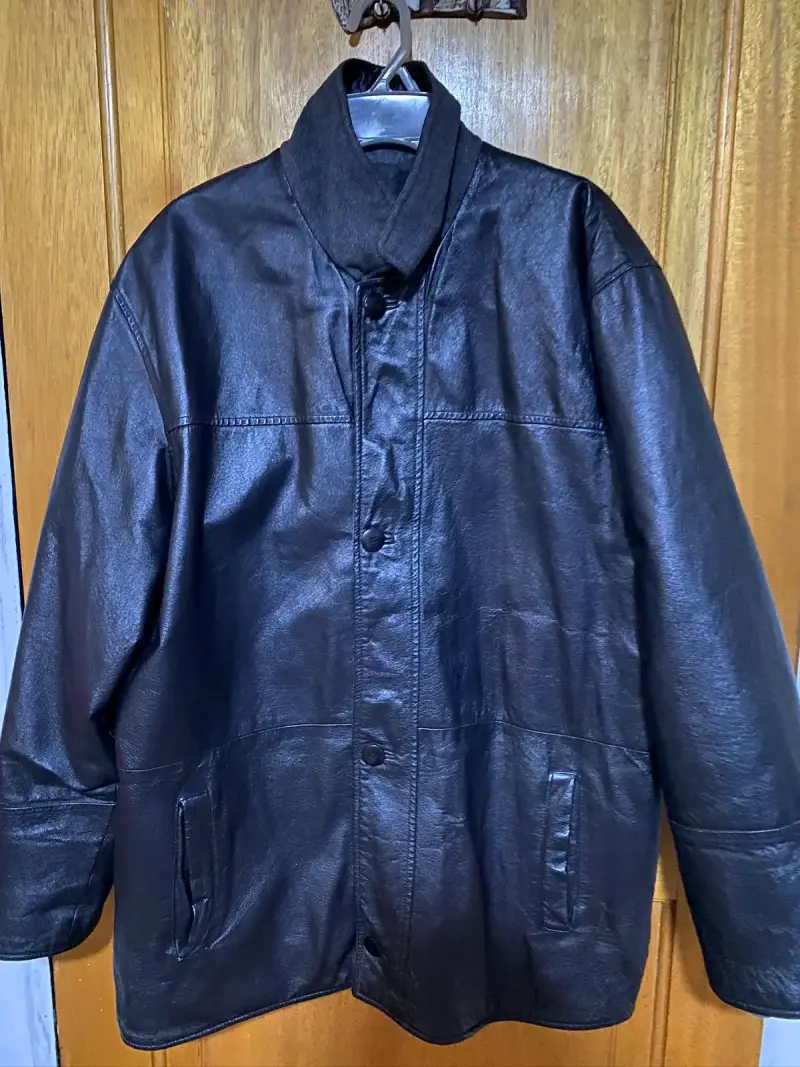Chaqueta reversible de cuero y polar hombre - 1